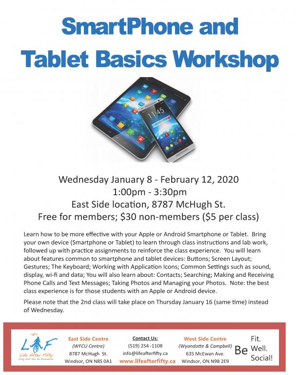 Smart Phone Tablet Workshop January 2020